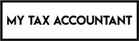 A black and white image of the logo for tax accountant.